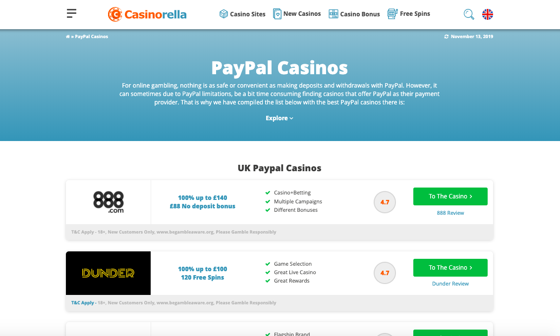 paypal casino uk